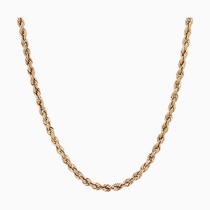 18 Karat Yellow Gold Twisted Chain Long Necklace, 1960s-OLU-1815853