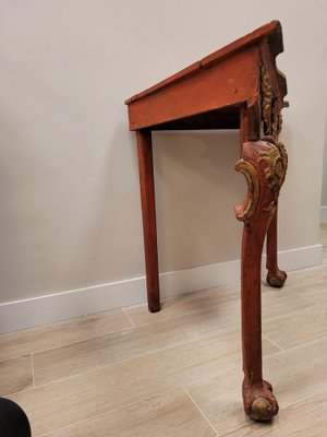 18th Century Baroque Corner Console in Polychrome in Red, Andalusia-NUC-1732952