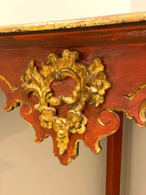 18th Century Baroque Corner Console in Polychrome in Red, Andalusia-NUC-1732952