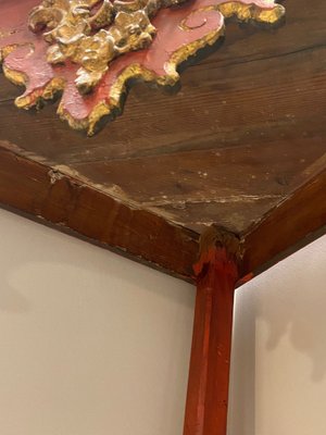 18th Century Baroque Corner Console in Polychrome in Red, Andalusia-NUC-1732952