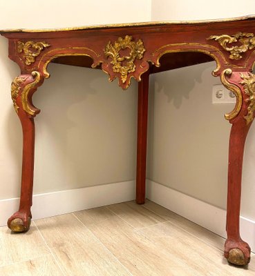 18th Century Baroque Corner Console Table-NUC-1444621