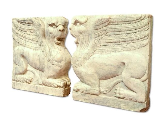 18th Century Bas-Relief in Turkish Marble, Set of 2-ZCI-751767