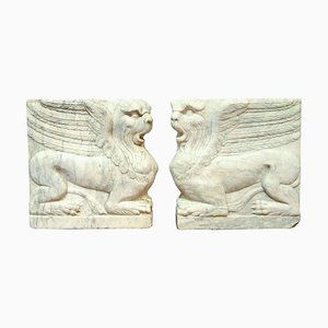 18th Century Bas-Relief in Turkish Marble, Set of 2-ZCI-751767