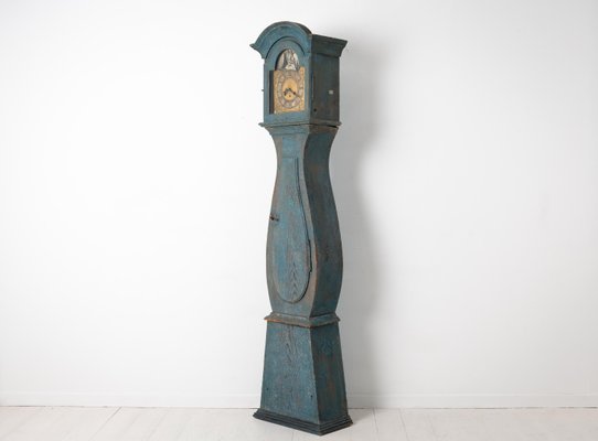 18th-Century Blue Swedish Baroque Long Case Clock-MJF-931145