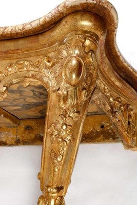 18th Century Carved and Gilded Wood Console with Marble Top-WFS-1758557