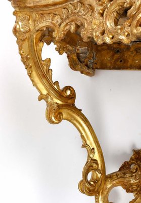 18th Century Carved and Gilded Wood Console with Marble Top-WFS-1758557