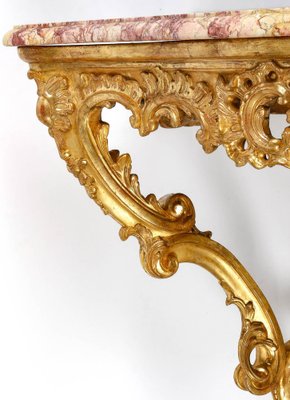 18th Century Carved and Gilded Wood Console with Marble Top-WFS-1758557