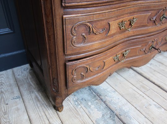 18th Century Carved Oak Baroque Chest of Drawers-TAT-2025965