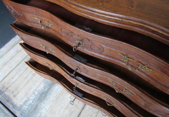 18th Century Carved Oak Baroque Chest of Drawers-TAT-2025965