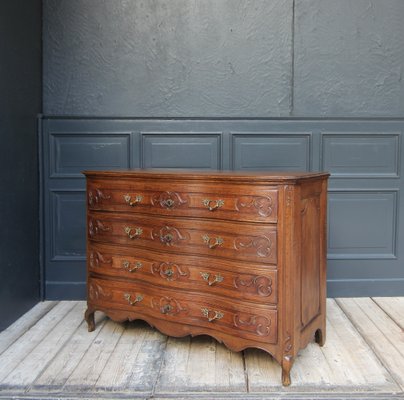 18th Century Carved Oak Baroque Chest of Drawers-TAT-2025965