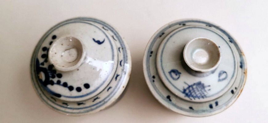 18th Century Chinese Hand Painted Porcelain Jars, Set of 2-QRS-711598