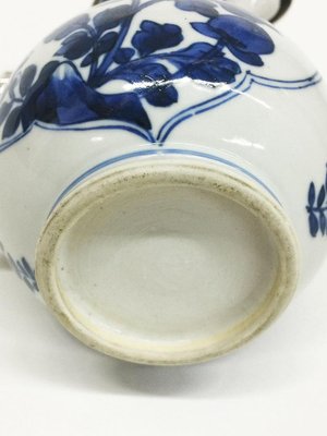 18th Century Chinese Kangxi Blue and White Porcelain and Silver Jug, 1662-1722-UCH-1224579