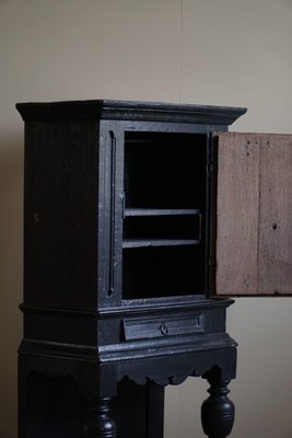 18th Century Danish Baroque Black Painted Cabinet-MXF-1824171