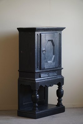 18th Century Danish Baroque Black Painted Cabinet-MXF-1824171