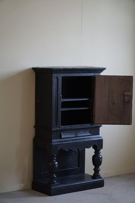 18th Century Danish Baroque Black Painted Cabinet-MXF-1824171