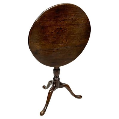 18th Century Dark Oak Tilt-Top Tripod Table-UCH-1288580