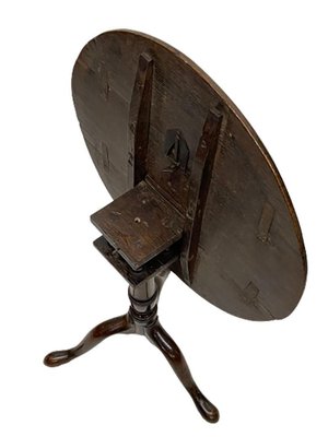 18th Century Dark Oak Tilt-Top Tripod Table-UCH-1288580