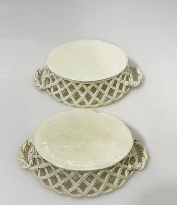 18th Century English Creamware Baskets and Plates, Set of 8-UCH-1802685