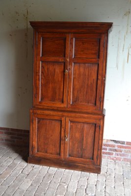 18th Century English Oak Four-Door Cabinet-GTG-1107866