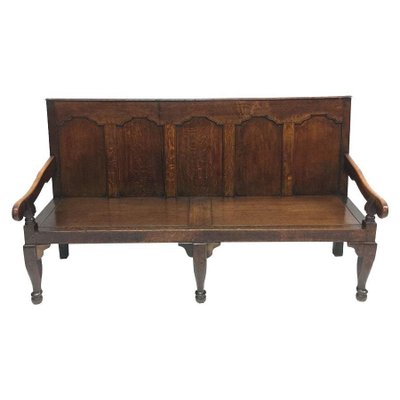 18th Century English Oak Settle Hall Bench-UCH-1224578