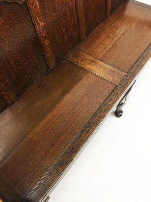 18th Century English Oak Settle Hall Bench-UCH-1224578