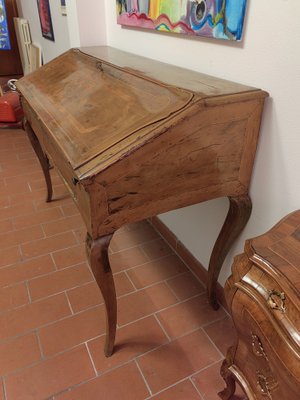 18th Century Flap Cabinet Writing Desk in Solid Walnut with Carvings-ZFY-1700974