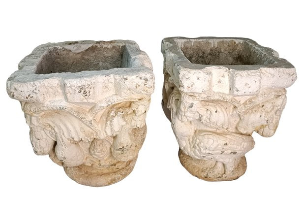 18th Century Flowerpots Mortar, Set of 2-ZVO-1716546