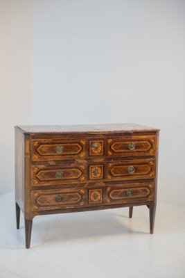 18th Century French Chest of Drawers in Wood and Red Marble-RCE-1440878