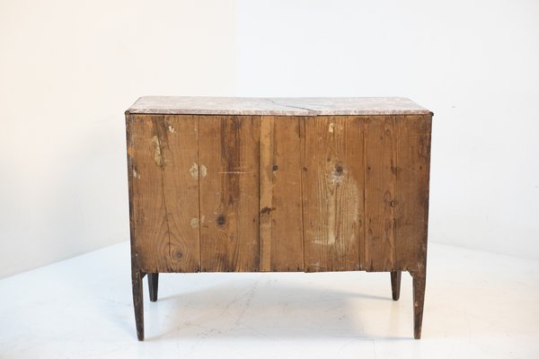 18th Century French Chest of Drawers in Wood and Red Marble-RCE-1440878