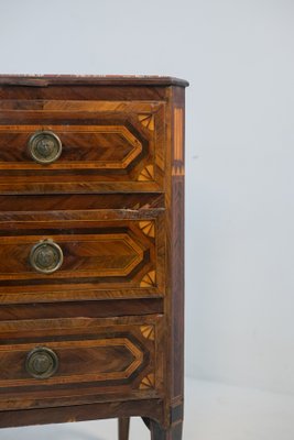 18th Century French Chest of Drawers in Wood and Red Marble-RCE-1440878