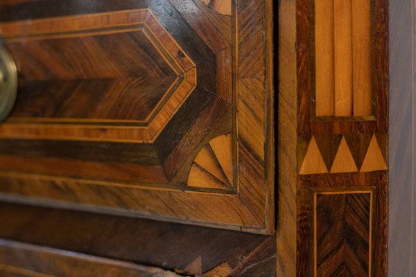 18th Century French Chest of Drawers in Wood and Red Marble-RCE-1440878