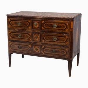 18th Century French Chest of Drawers in Wood and Red Marble-RCE-1440878