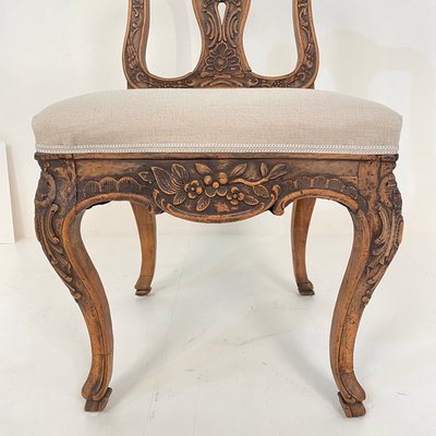 18th-Century German Baroque Chair in Carved Walnut, 1740s-FB-1000177