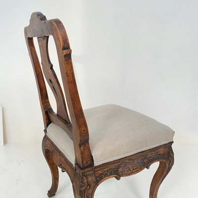 18th-Century German Baroque Chair in Carved Walnut, 1740s-FB-1000177