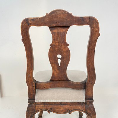 18th-Century German Baroque Chair in Carved Walnut, 1740s-FB-1000177