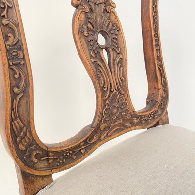 18th-Century German Baroque Chair in Carved Walnut, 1740s-FB-1000177