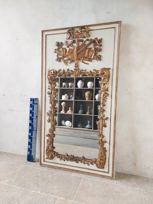 18th Century Hand-Carved Gilt Trumeau Mirror-TDA-1376312