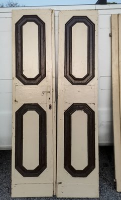 18th Century Internal Double Door with Painted Hexagonal Tiles-RAQ-2033375