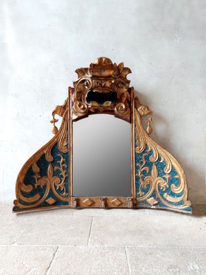 18th Century Italian Blue and Gold Church Mirror-TDA-1820863