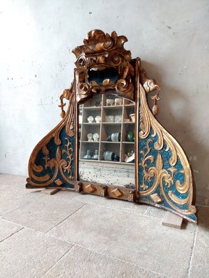 18th Century Italian Blue and Gold Church Mirror-TDA-1820863