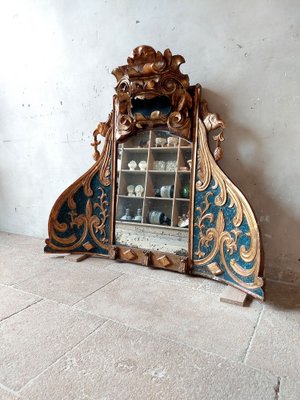 18th Century Italian Blue and Gold Church Mirror-TDA-1820863