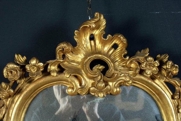 18th Century Italian Gilt-Wood Mirrors or Wall Lights, 1750, Set of 2-MBH-1175967