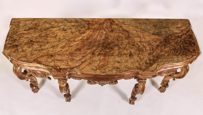 18th Century Italian Giltwood Console Table-MBH-1031695