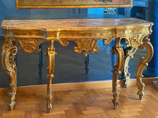 18th Century Italian Giltwood Console Table-MBH-1031695