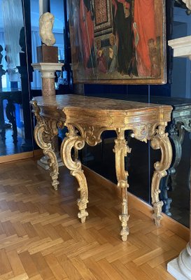 18th Century Italian Giltwood Console Table-MBH-1032569