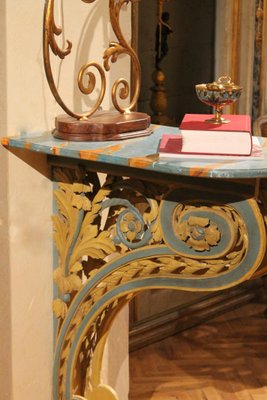 18th Century Italian Louis XVI Carved and Lacquer Wall Mounted Console Tables, Set of 2-AXE-1433386