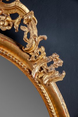 18th Century Italian Oval Shape Giltwood Mirror-MBH-1031958