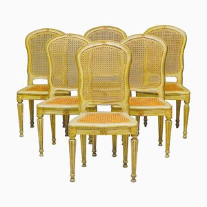 18th Century Italian Painted and Parcel-Gilt Chairs, Set of 6-MBH-1032567