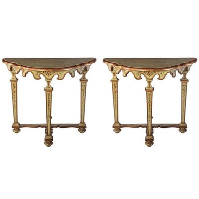 18th Century Italian Painted Console Tables, Set of 2-MBH-1122902