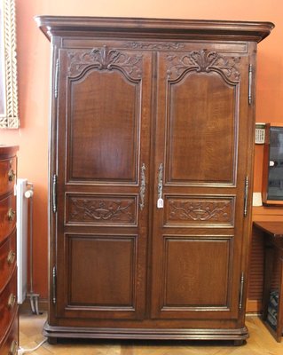 18th Century Louis XIV French Oak Wardrobe-HPU-728823